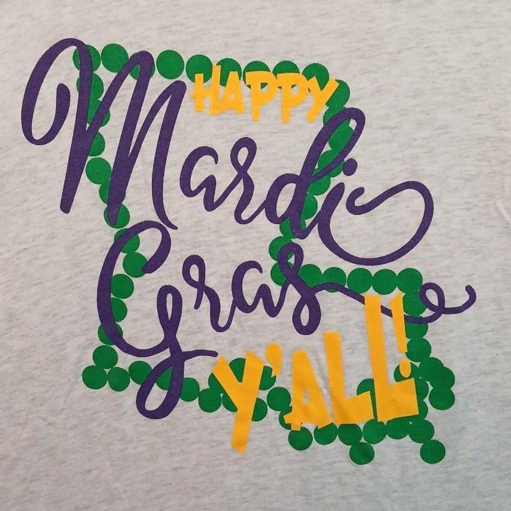 Next Level Mardi Gras sz L baseball shirt party new orleans Louisiana casual